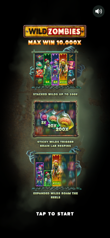 Portrait Wild Zombies demo screen with three Wild feature panels